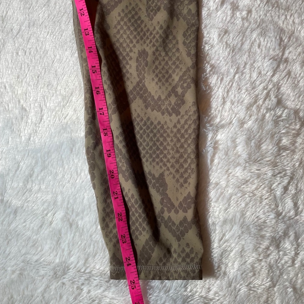 Varley Snakeskin High Rise Leggings Brown Tan Animal Print Size M Activewear - Picture 7 of 7